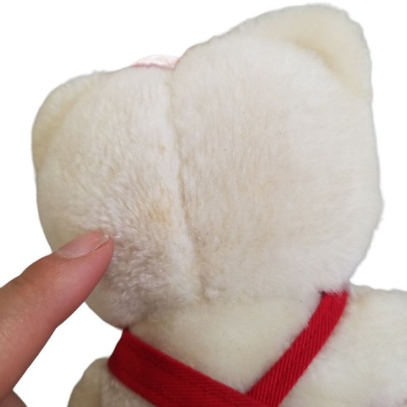 Vintage 1983 Hello Kitty Plush Red Overalls Child Guidance Sanrio CBS Toys 7" - Picture 9 of 13